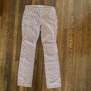 Women's Tory Burch Straight Leg Checked Red Black Pants Sz 26